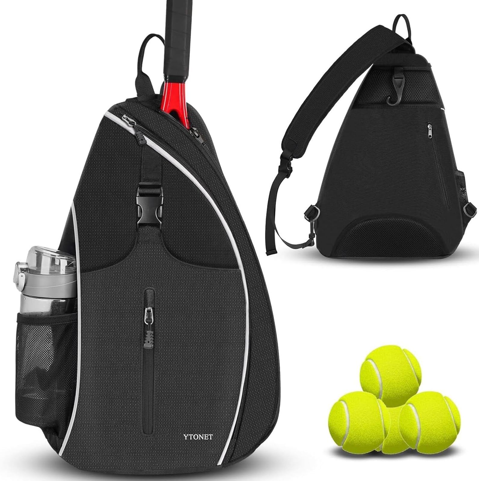 Tennis Bag, Tennis Sling Backpack Crossbody for Men Women
